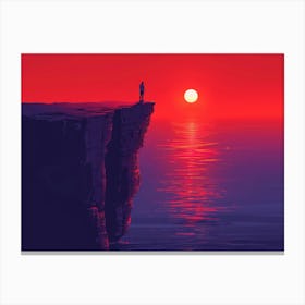 Sunset On The Cliff 3 Canvas Print