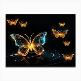Golden Butterflies 22 Canvas Print