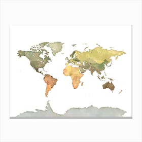 World Map No 106 Canvas Print