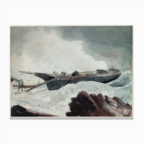 The Wrecked Schooner, Winslow Homer Canvas Print