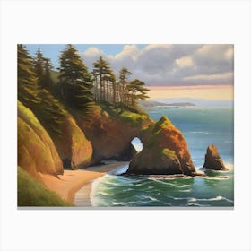 Seascape Oregon Coast Alcove 1d Canvas Print