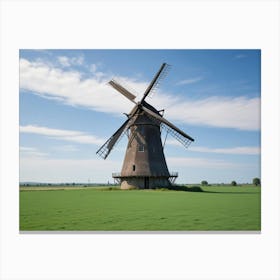 Windmill In The Field 1 Canvas Print