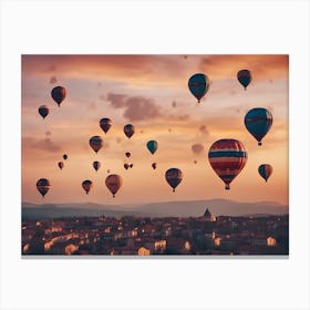 Hot Air Balloons In The Sky Canvas Print