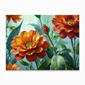 Orange Flowers Canvas Print