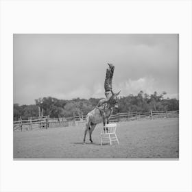 Clown Rider At Rodeo At Quemado, New Mexico By Russell Lee Canvas Print