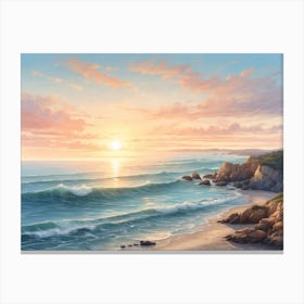 Sunset At The Beach Canvas Print