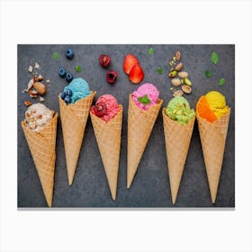 Ice Cream Fruits 1 Canvas Print