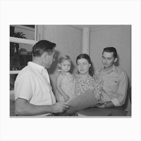 People Requesting Information And Registering At The Office Of The Fsa (Farm Security Administration) Trailer Camp Canvas Print