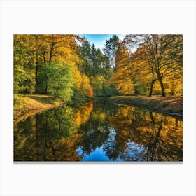 Serene Autumn Reflections 34 Canvas Print