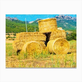 Straw tractor 20210826 234rt1ppub Canvas Print