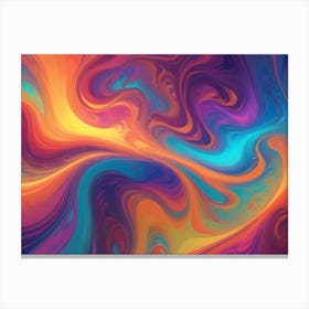 Abstract Background Featuring A Swirling, Dynamic Design In Shades Of Purple, Orange, And Blue 2 Canvas Print