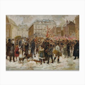 Vintage Christmas Market Canvas Print