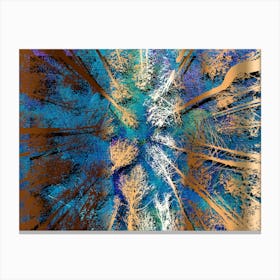 Copper Blue Abstract Art Print Canvas Print