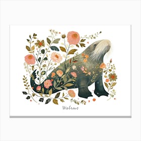 Little Floral Walrus 2 Poster Canvas Print