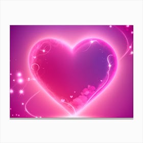 A Glowing Pink Heart Vibrant Horizontal Composition 16 Canvas Print