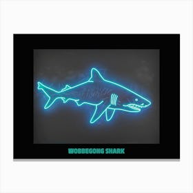 Neon Aqua Wobbegong Shark 1 Poster Canvas Print