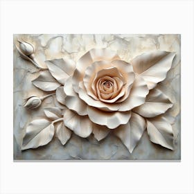 3d Rose from Plaster Custom Design Canvas Print