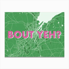 Bout Yeh Befast Green Map Canvas Print