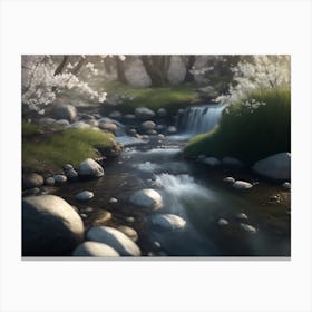 Whispers Of A Brook Announcing Spring S Arrival Canvas Print