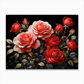 Default A Stunning Watercolor Painting Of Vibrant Red Roses Be 2 (1) Canvas Print