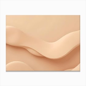 Abstract Beige 3d Wavy Shapes Canvas Print