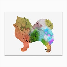 Watercolor American Eskimo dog Canvas Print