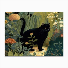 Forest Black Cat  Canvas Print