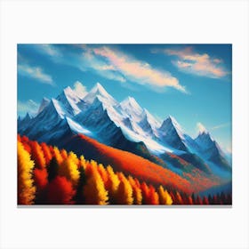 Autumn Trees In The Mountains 1 Canvas Print