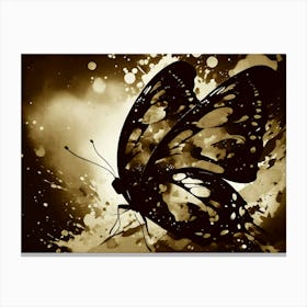 Butterfly In Black And White 5 Canvas Print
