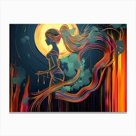 Beautiful, pink , futuristic, artwork print. "Floating" Canvas Print