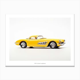 Toy Car 55 Corvette Yellow 2 Poster Canvas Print