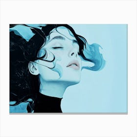 Girl With Blue Hair 1 Canvas Print