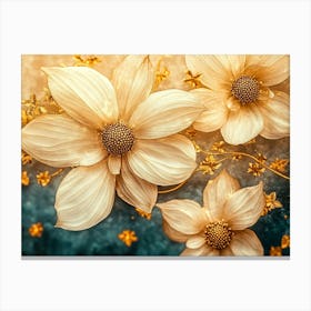 Gold Flowers 17 Canvas Print