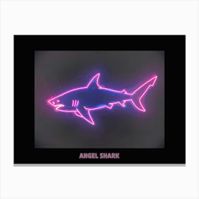 Neon Pink Magenta Angel Shark Poster 3 Canvas Print