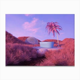Pink Landscape 3d Canvas Print