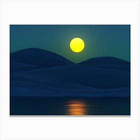 Full Moon Over Water Canvas Print