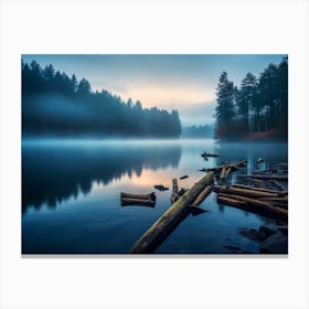 Misty Lake 1 Canvas Print