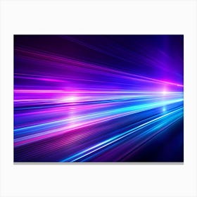 Abstract Background With Streaks Of Blue And Purple Light, Creating A Sense Of Speed And Motion Canvas Print