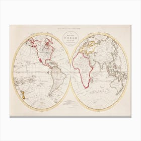 A Map Of The World From The Best Authorities (1795) Canvas Print