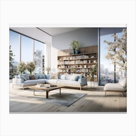 Cropped Living Room Canvas Print
