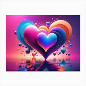 Colorful Heart Creative Art Print 15 Canvas Print