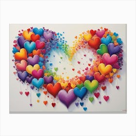 Rainbow Hearts 12 Canvas Print