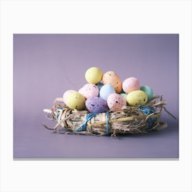 Easter Eggs In A Nest 14 Canvas Print