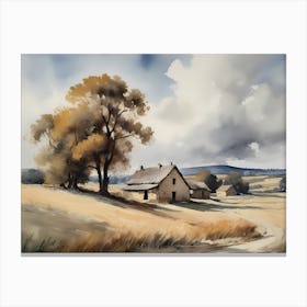 Cloud Oil Painting Farmhouse Nursery French Countryside (30) Canvas Print