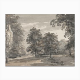 Landscape With Trees Sketching Canvas Print