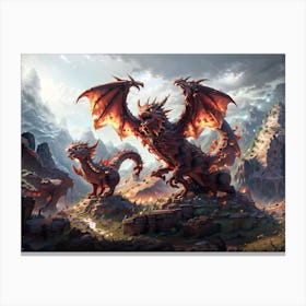 Dragons In The Mountains Canvas Print