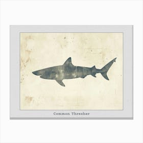 Common Thresher Shark Silhouette 2 Poster Canvas Print