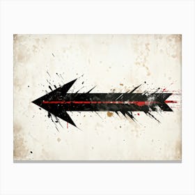 Arrow Icon Embodying Progress And Time Incorporates A Grunge Aesthetic With Splattered Paint On A V (5) Canvas Print