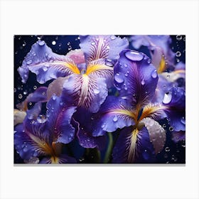 Purple Iris Flowers Canvas Print