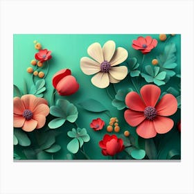 3d Flowers 4 Canvas Print